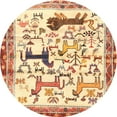 thumbnail image 1 of Ahgly Company Machine Washable Indoor Round Traditional Sun Yellow Area Rugs, 4' Round, 1 of 7