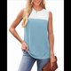 thumbnail image 1 of Camiseta Sin Mangas Informal de Verano con Cuello Redondo y Bloques de Color para Mujer, Azul M, 1 of 8
