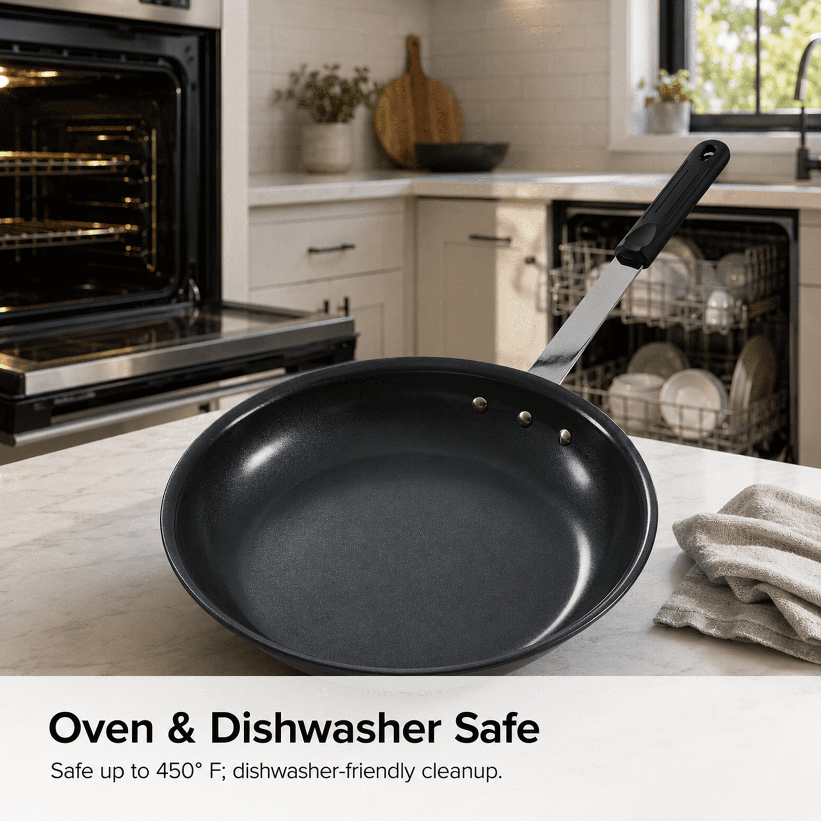 Alvantor Ceramic Nonstick Frying Pan, 8/10/12/14 inch, Aluminum Egg Pan with Stainless Steel Base, Oven Safe, Dishwasher Safe Skillet
