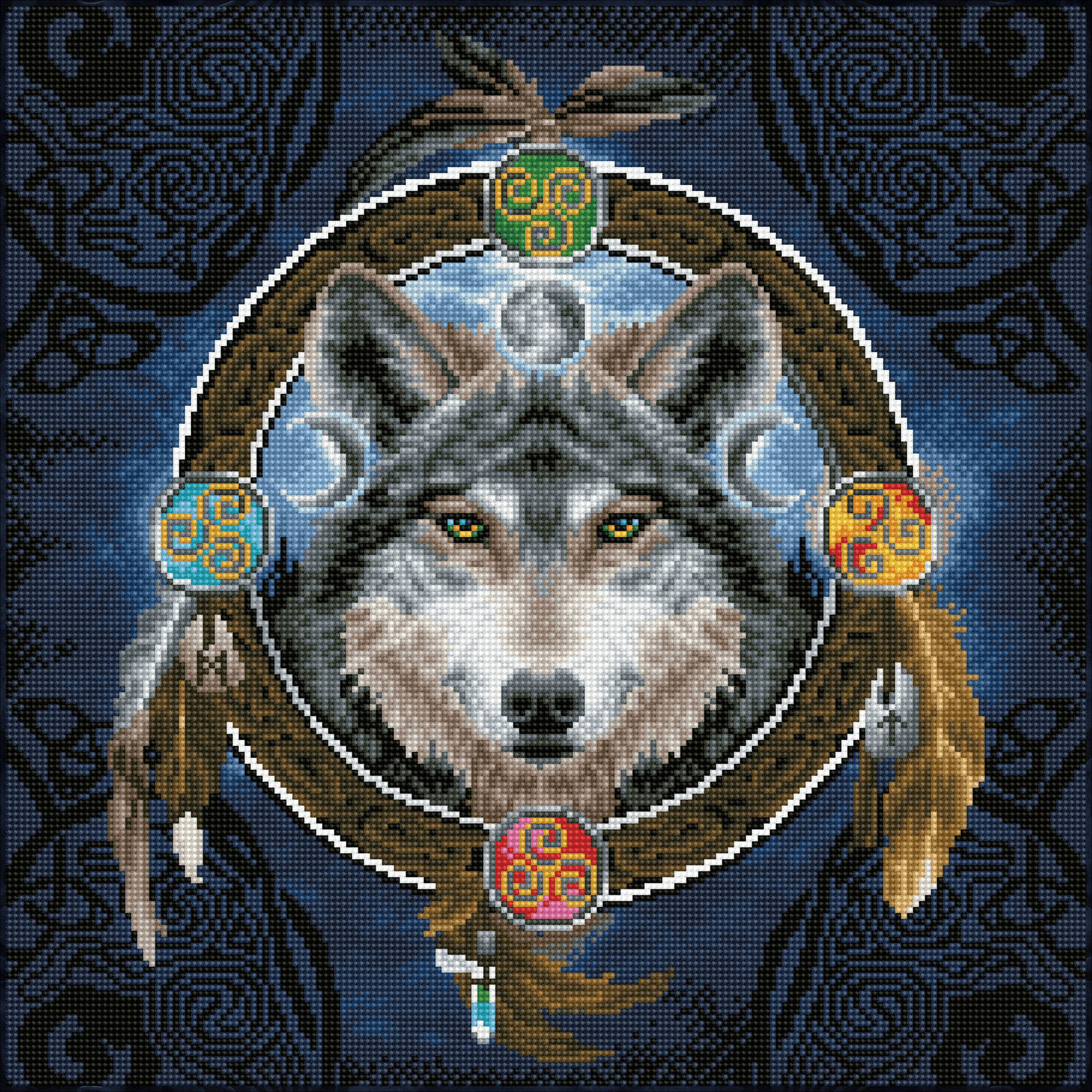 Diamond Dotz Celtic Wolf Guide Diamond Painting Kits for Adults - Diamond Art Kits a Relaxing Creative Craft Kit with Dotz Gems 20.3x20.3