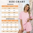thumbnail image 5 of TEMOFON Women's 2 Piece Striped Lounge Set, Summer Casual Comfy Short Sleeve Top & Matching Shorts Loungewear Set, 5 of 9