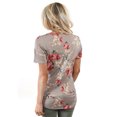 thumbnail image 3 of Women Floral Print Short Sleeve V Neck Tee Shirt, 3 of 6