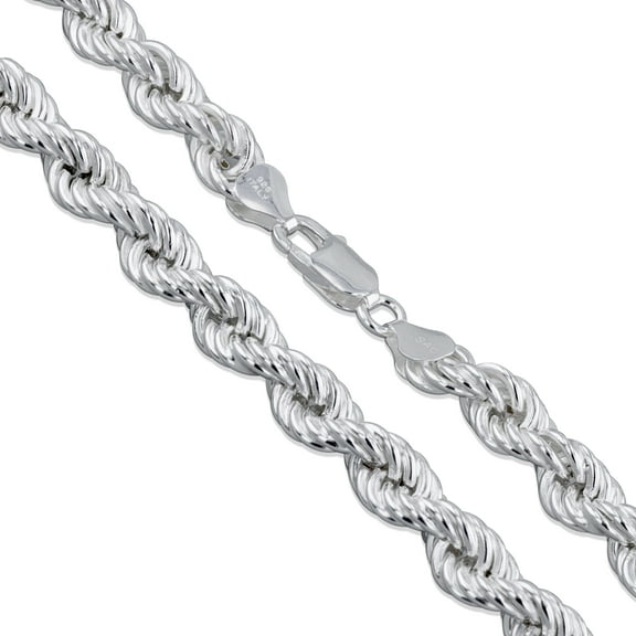 Sterling Silver Hollow Spiral Rope Chain 8mm Pure 925 Italy Men's Wide Necklace 22" Jewelry Female