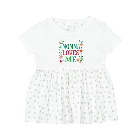 Inktastic Nonna Loves Me Granddaughter Girls Baby Dress