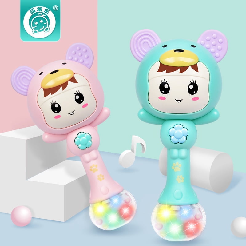 MesaSe Baby Rattle Sets Teether Rattles Toys, Electronic Rattle Shaker with Light and Music Toy