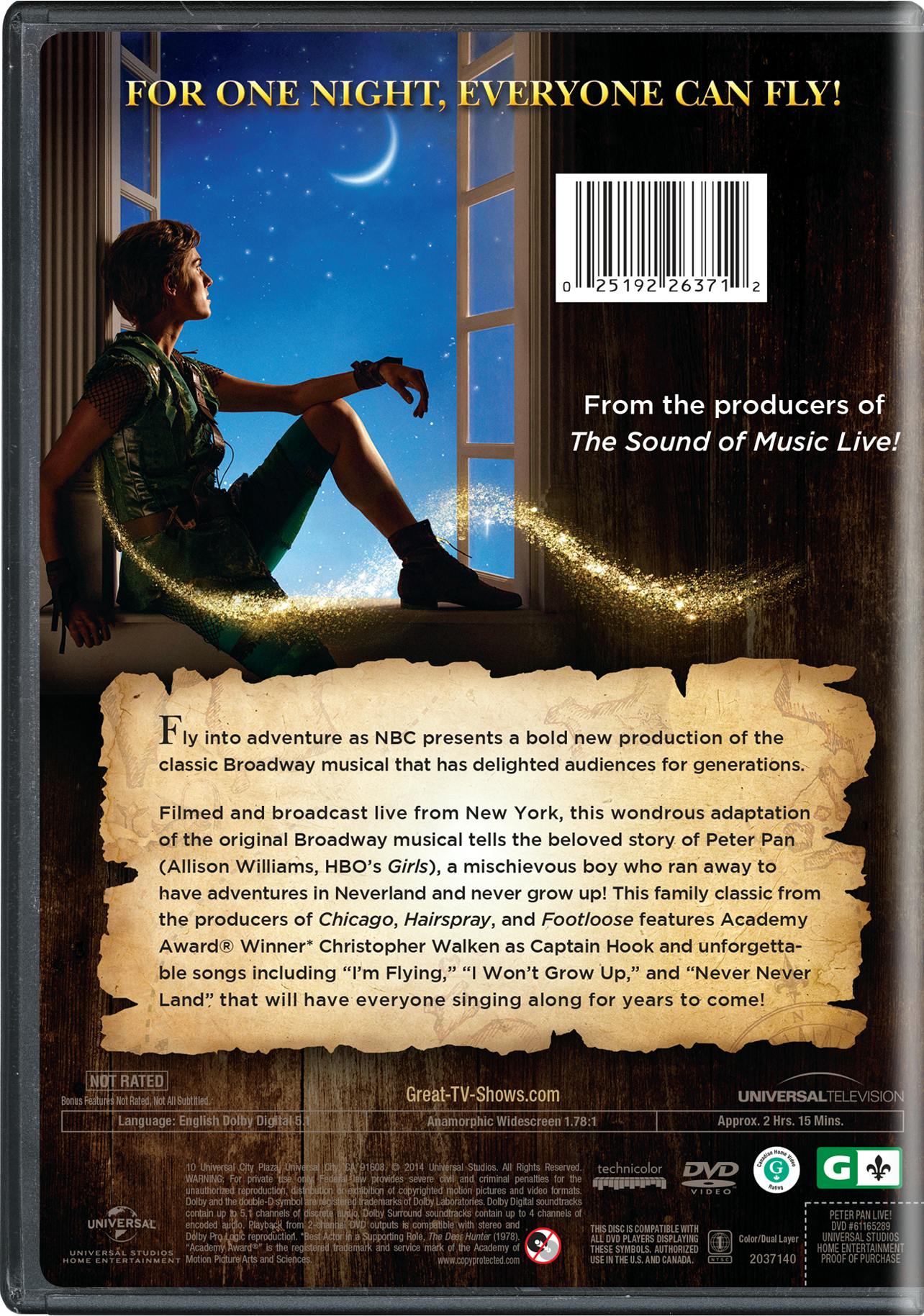 Peter Pan Live! [DVD] - Walmart.com