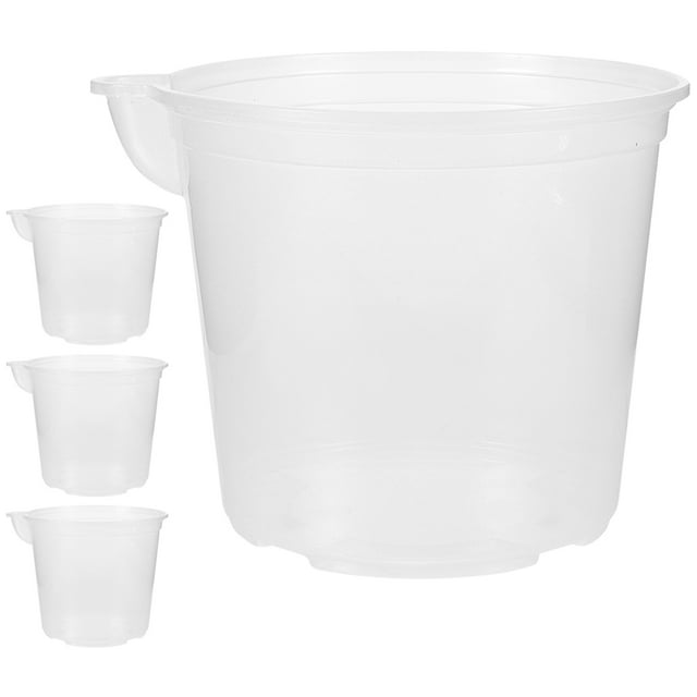 Maceta autocebante para flores, contenedor de autorriego, maceta para orquídeas, contenedor transparente, 4 Uds.