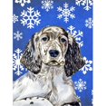 thumbnail image 1 of 28 x 40 in. English Setter Winter Snowflakes Holiday House Size Canvas Flag, 1 of 1