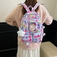 thumbnail image 6 of Weebloom Large School Backpack With Lunch Box Pencil Case For Kids Girls Cute 4Pcs Floral School Bags Set Cartoon Lightweight Travel Daypack Cute Bookbag Middle High School College Purple, 6 of 6
