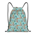 thumbnail image 1 of Xecao Sea Lighthouse Pattern Sports Drawstring Backpack - String Swim Gym Bag with Wet Proof Pocket for Women&Men-Medium, 1 of 6
