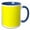 Blue/White, variant on 3drose, Bright Electric Yellow - Lemon - Vibrant Neon Light Sunny Yellow - Plain Simple Solid Color, 11oz Mug