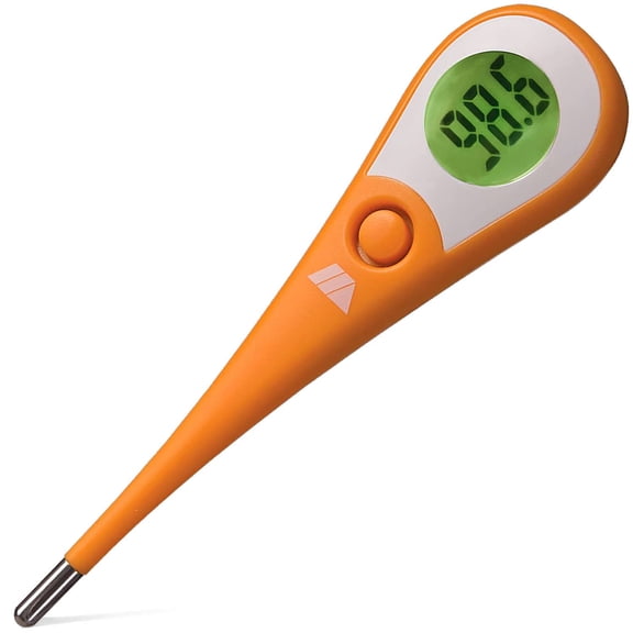 Mabis 8-Second Ultra Premium Digital Thermometer, Flexible Tip, Nite-Glo Display, Waterproof