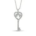 thumbnail image 2 of White Diamond Accent Sterling Silver Key and Heart Pendant, 2 of 4