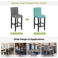 thumbnail image 5 of Teal Bar Stool Cover Set of 4, Farmhouse Burlap Solid Green Color Modern Linen Texture Stretch Bar Chair Cover, Removable Washable Pub Counter Stool Chair Slipcover for Kitchen Dining Room Pub Cafe, 5 of 9
