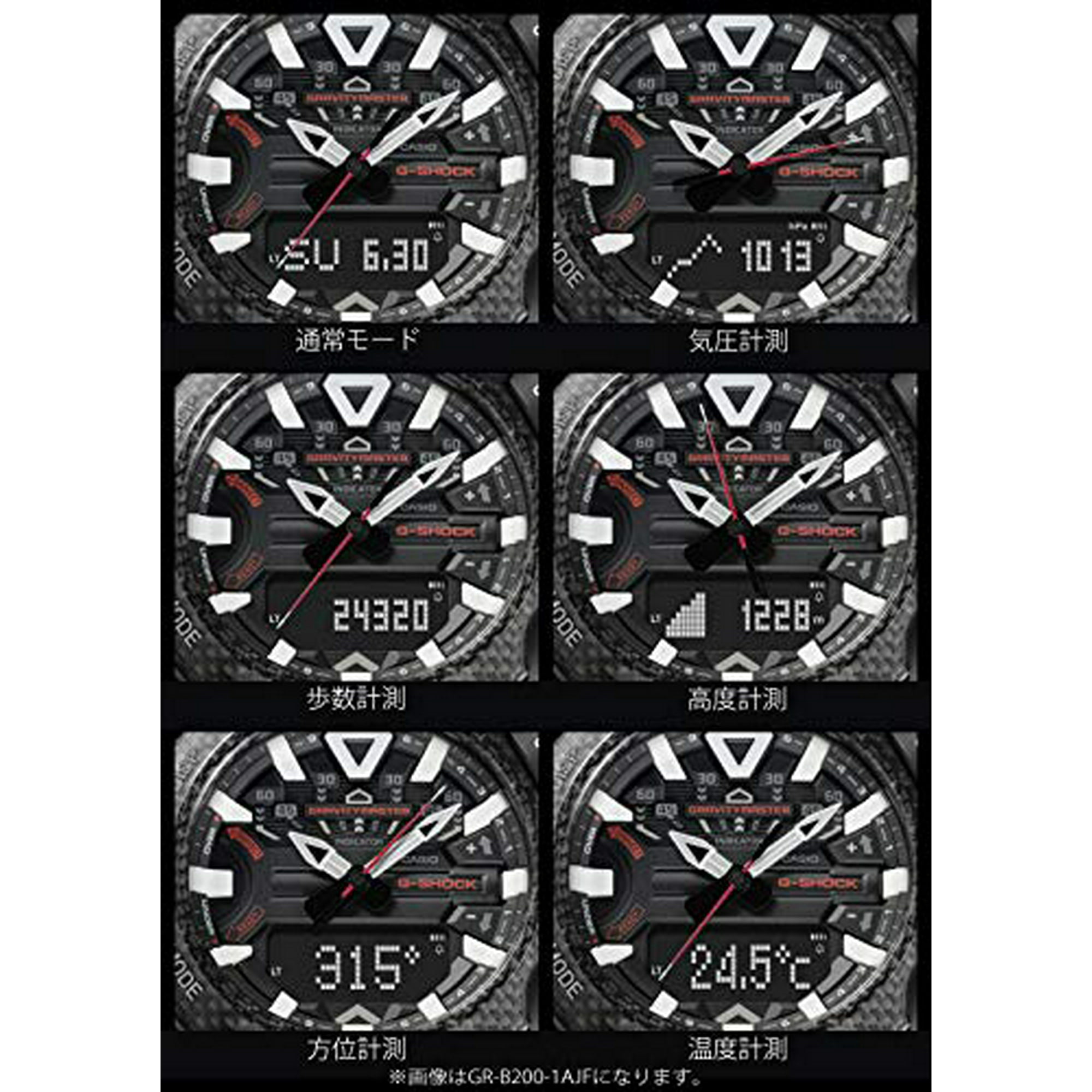 Casio Watches G SHOCK GRAVITYMASTER Bluetooth On board carbon core guard structure GR B200 1AJF mens black Walmart
