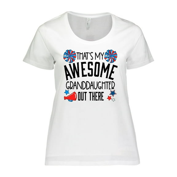 Inktastic That's My Awesome Granddaughter Out There Cheerleader Women's Plus Size T-Shirt