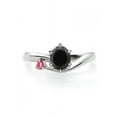 thumbnail image 2 of Unique 1 Carat Round Black Diamond Solitaire Engagement Ring in 14k White Gold, 2 of 2