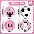 thumbnail image 2 of Juego de 48 Platos de Papel con Diseño de Estrella de Fútbol 18 cm en Negro y Rosa, 2 of 6
