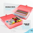 thumbnail image 7 of Enday Pencil Box Red, Large Capacity Plastic Double Deck Box with 12 Compartments, Plastic Pencil Box with Snap-Tight Lid, Hard Pencil Case Storage Organizer Pencil Boxes, 7 of 7