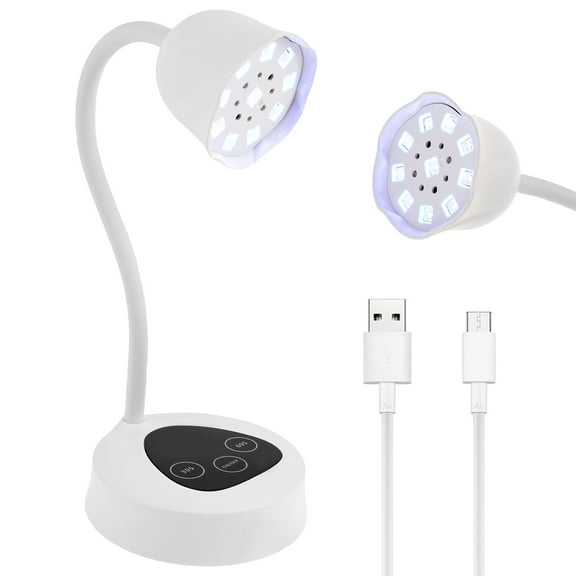 Gel Nail Lamp With 360° Adjustable Hose Arm Intelligent Sensor Fast Curing DIY Nail Tip Lamp for Home Salon on the Go