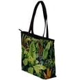 thumbnail image 3 of Plant Canvas Leather Mix Tote Bag with Twill, Sponge, and Jeanette Material, 30x10.5x39cm - Handheld Fashion Shoulder Purse for Women, 3 of 5