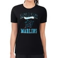 thumbnail image 4 of Women's G-III 4Her by Carl Banks Black Miami Marlins Super-Slim Fit Lightweight Team Logo Graphic T-Shirt, 4 of 5