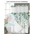 thumbnail image 4 of No Hook Cloth Fabric Shower Curtain with Snap in Liner, Eucalyptus Leaves Waterproof Shower Curtains Set with See Through Top Window, Teal Botanical Summer Weeping Bath Curtains Shower 48"x72", 4 of 6