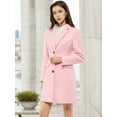 thumbnail image 2 of INSPIRE CHIC Manteau d'Hiver pour Femme à Revers Cranté, Simple Boutonnage, Manches Longues, Rose, XXX-Grand, 2 of 7