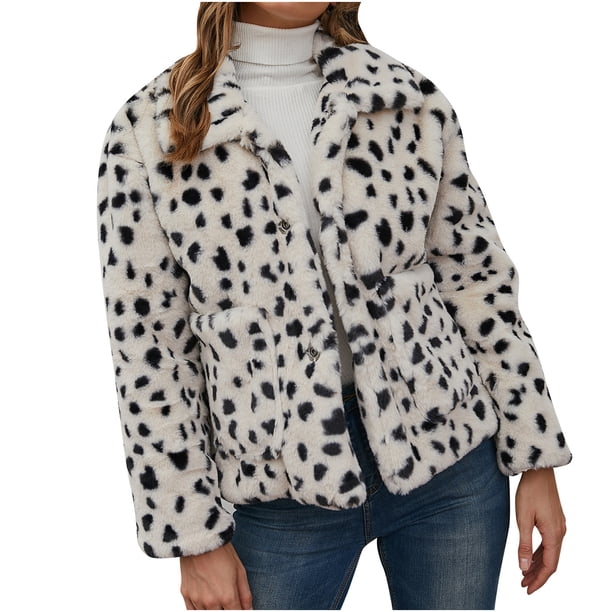 Abrigos cálidos de invierno para mujer Abrigo de imitación Chaqueta de imitación peluda cálida Ropa de abrigo de manga larga Pompotops qwe16420
