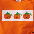 thumbnail image 5 of REgarm My 1st Halloween Baby Girl Outfits Letter Ghost Pumpkin Print Romper Suspender Skirts Headband Socks 4Pcs Set,3-6 Months, 5 of 7