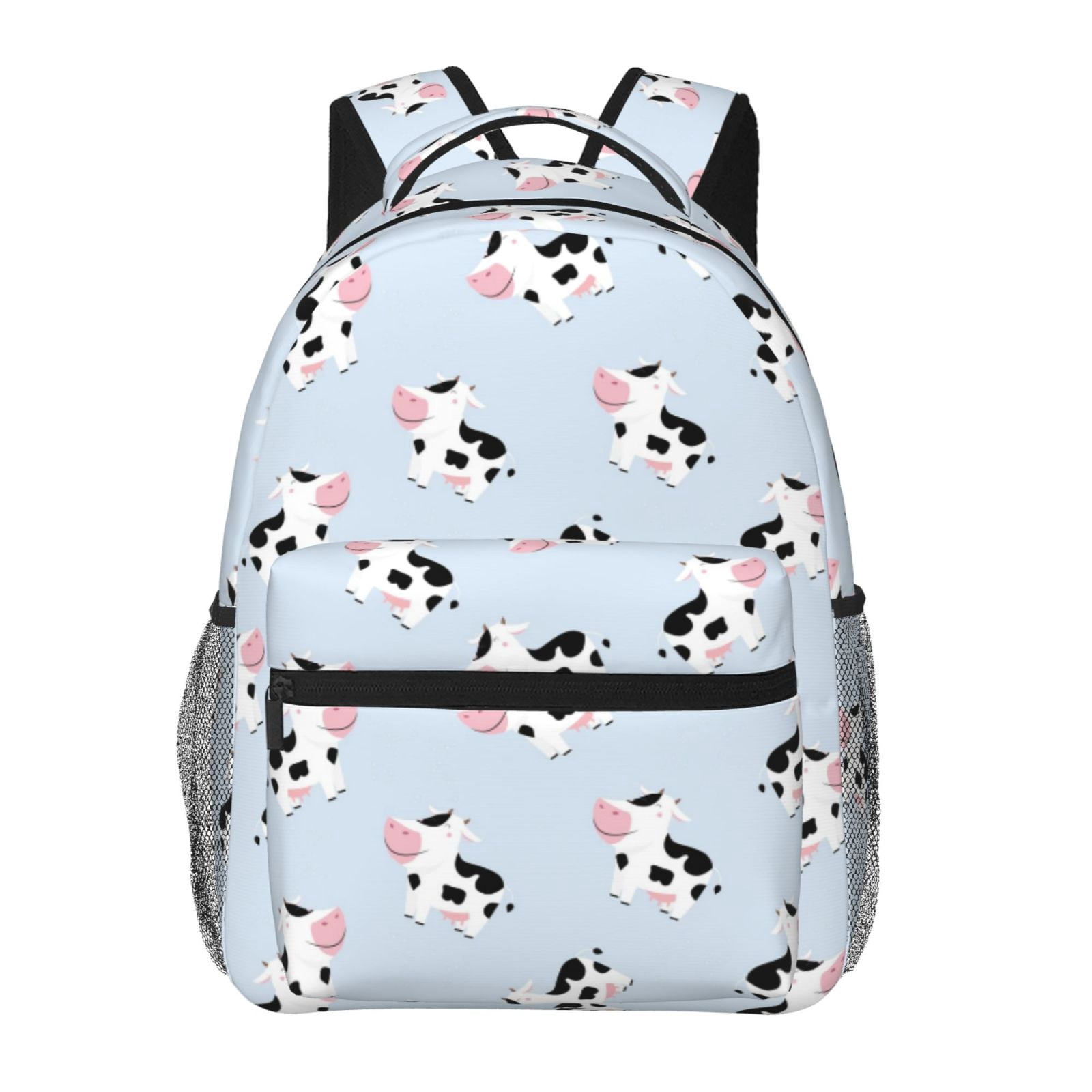 Ratiio Cute Farm Cow Print Eco-Friendly Casual Backpack, Water-Resistant Polyester Canvas Daypack with Smooth Zippers, Comfortable & Durable Travel Bag with Laptop Compartment