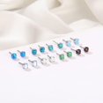 thumbnail image 3 of Limerencia Pure Titanium Hypoallergenic Earrings，Opal/Moonstone/Cat's Eye/Blue Turquoise Stud Earrings, Implant Grade|Delicate Jewelry For Sensitive Ears (5mm, Light Blue), 3 of 5