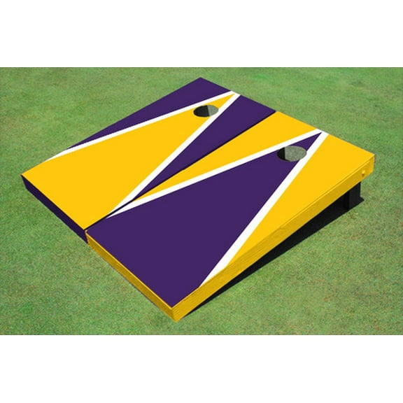 Purple And Yellow Alternating Triangle Custom Cornhole Board
