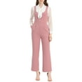 thumbnail image 1 of INSPIRE CHIC Mono Casual de Mujer con Pierna Ancha y Bolsillos, Overoles de Punto, Talla M, Rosa, 1 of 5