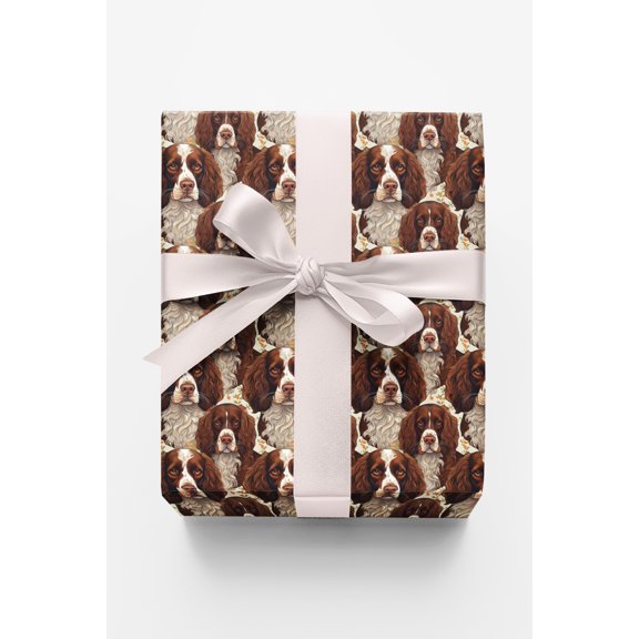 London Penny Premium Wrapping Paper - Paw Prints Springer Sprints