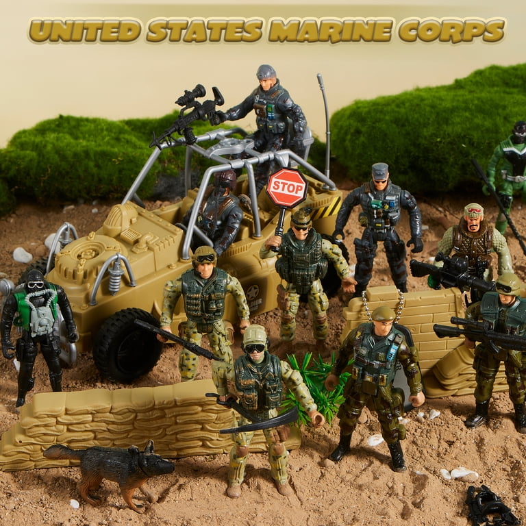 Larfraecy Set di giocattoli militari in plastica 100 Pezzi Figure d'azione di mini soldati,Piccoli Soldati Militare Giocattolo per Bambini Militari Esercito Guerriero Modellini (Rosso