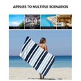 thumbnail image 5 of Navy Blue Towel Set of 3, Soft Microfiber Bath Towels, Hand Towel, Washcloths, Modern White Geometric Vertical Stripes Quick-Dry Absorbent Towels for Bathroom Kitchen Hotel Beach Gym Spa, 5 of 7