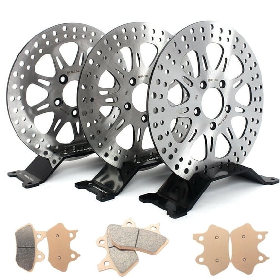Front Rear Brake Rotors Discs Pads for Harley Electra Glide Road King Touring FLHR