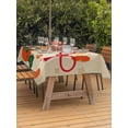 thumbnail image 3 of Outdoor Tablecloth with Umbrella Hole for Patio/Picnic/Party/Camping, Khaki Gourd Waterproof Table Cloth Rectangle Table Cover Washable, Floral Modern Art Red Beige (54"x 80"), 3 of 9