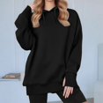 thumbnail image 6 of Comfrt Hoodie, Comdrip Womens Women's Oversized Sweatshirt Casual Long Sleeve Button Neck Pullover Tops Outfits Sweater Cute Hoodies Black L, 6 of 10