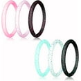 thumbnail image 2 of ATJIA 10 Rings Pack Silicone Wedding Ring for Women Men Thin and Stackable Silicone Rubber Glitters Rings for Love Couple, 2 of 6