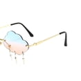 thumbnail image 3 of Gafas de sol para mujer con forma de gafas sin montura con dijes Tonos de moda de colores Azul + rosa Hugo Gafas de sol Cloud sin montura, 3 of 8