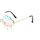 thumbnail image 3 of Gafas de sol para mujer con forma de gafas sin montura con dijes Tonos de moda de colores Azul + rosa Hugo Gafas de sol Cloud sin montura, 3 of 8