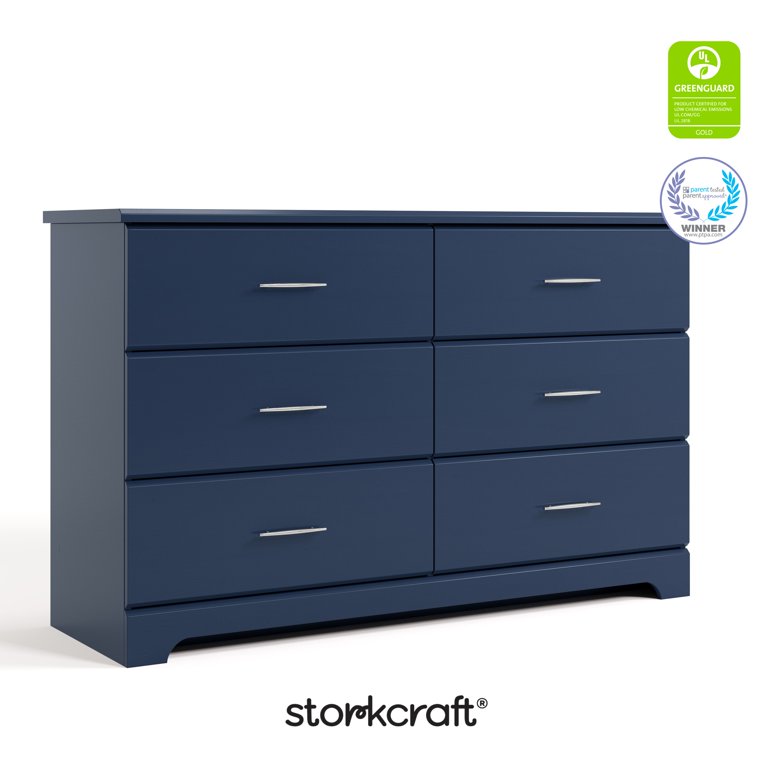blue double dresser Storkcraft Brookside 6 Drawer Nursery Dresser, Midnight hideuk-PDPTAG3
