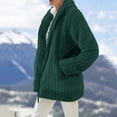thumbnail image 4 of WEIYLL Fall Jackets for Women 2025 Solid Color Warm Plush Zipper Pocket Long Sleeved Hooded Green Fall Coats Size 3XL, 4 of 9