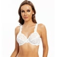 thumbnail image 4 of MELENECA Women's Full Coverage No Padding Plus Size Lace Underwire Bra White 36D, 4 of 5