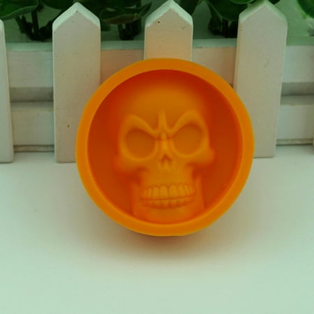 

NUOLUX Food Grade Silicone Mini Baking Molds DIY Skull Pattern Baking Molds Jelly Molds Cake Molds Candy Molds (Orange)