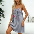 thumbnail image 5 of LWavelet Women's Strapless Sequin Bodice Chiffon Maxi Formal Dress for Evening & Wedding Wear Light Gray M, 5 of 6