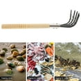 WINOMO 1Pc Stainless Steel Clam Rake with Net Bag Oyster Shell Digging Rake Black