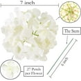 thumbnail image 2 of 7 inch Silk Hydrangea Heads Artificial Flowers Heads with Stems Fake Hydrangea Flowers for Home Wedding Decor,Pack of 30 (White), 2 of 5